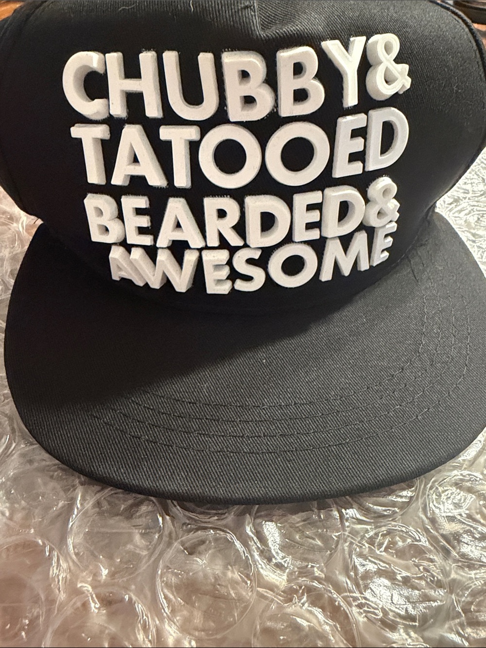Chubby & Tatooed Bearded & Awesome Black Snapback Hat